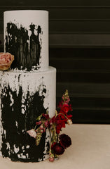 michelle allan photography, textures cake, contrast in color, art cake, beautiful wedding cake, grunge wedding, bohemian weddings out of the box cake, non traditional cake