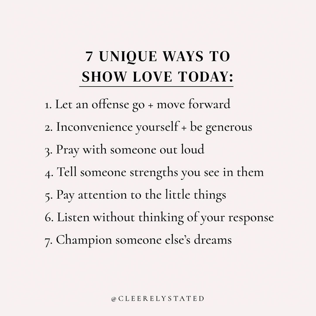 7 unique ways to show love today