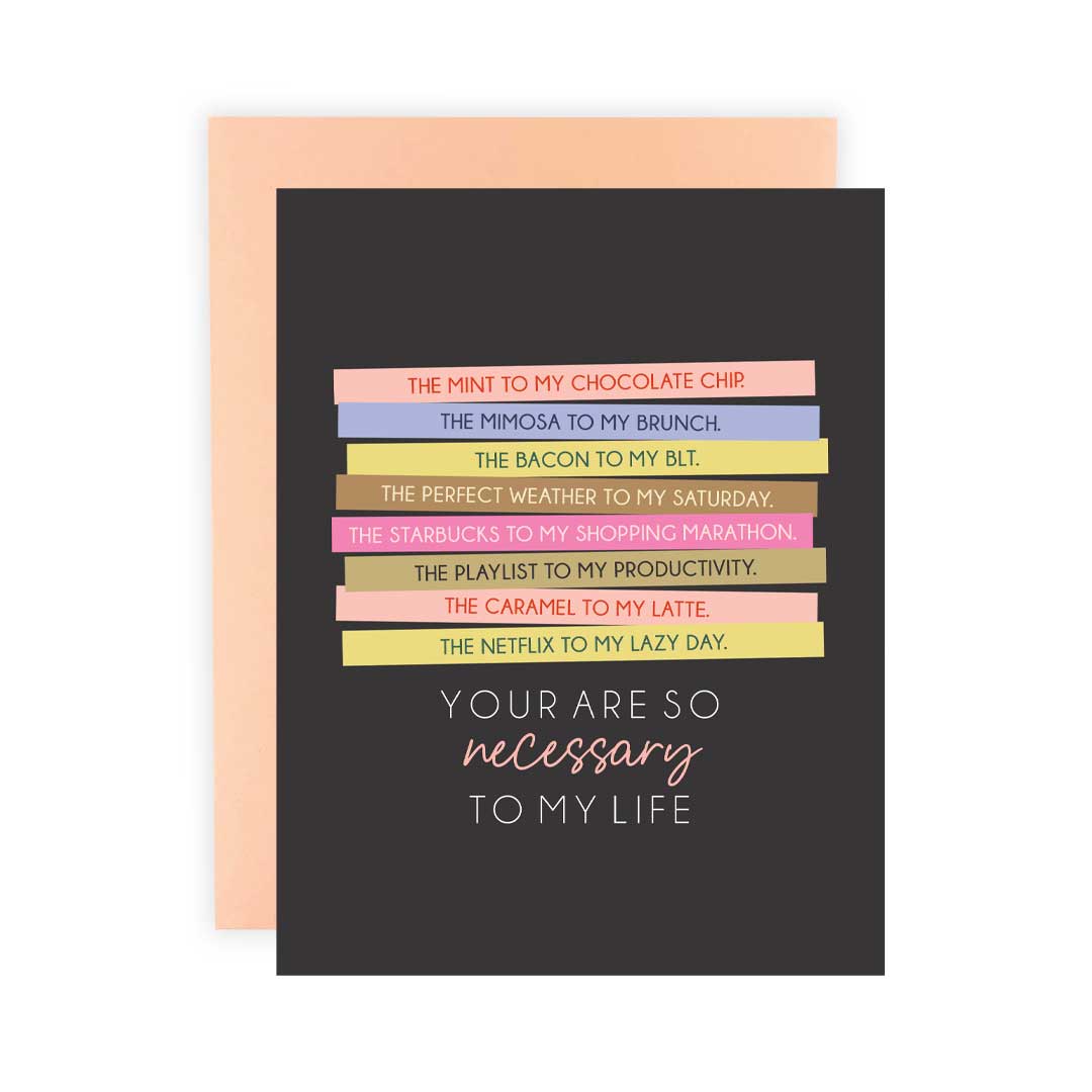 *TYPO* Necessary Combo Neon - Greeting Card