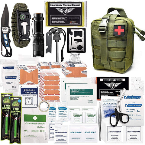 Stocked IFAK First Aid Kit in Molle Pouch - 50-Pieces (Black
