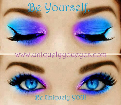 popular bright blue colored contact