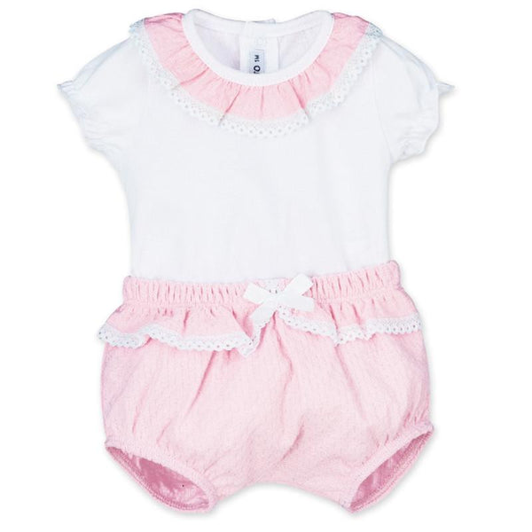CALAMARO - Baby Pink & White Spanish Jam Pant Set Girls Clothing ...