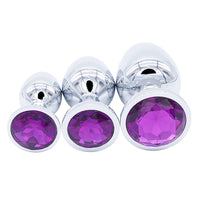 Jeweled Stainless Steel Princess Plug for Beginners, 3 Plug Set - 11 Colors
