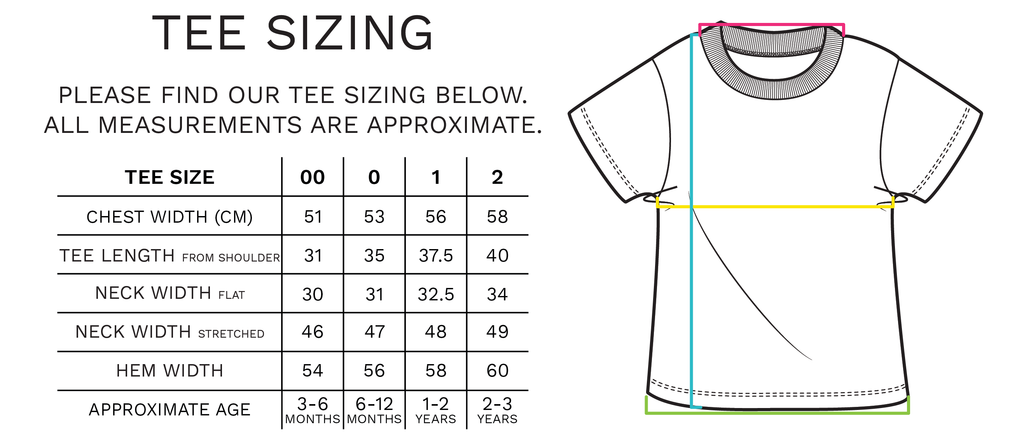 Chuckles & Caz - Tee Sizing