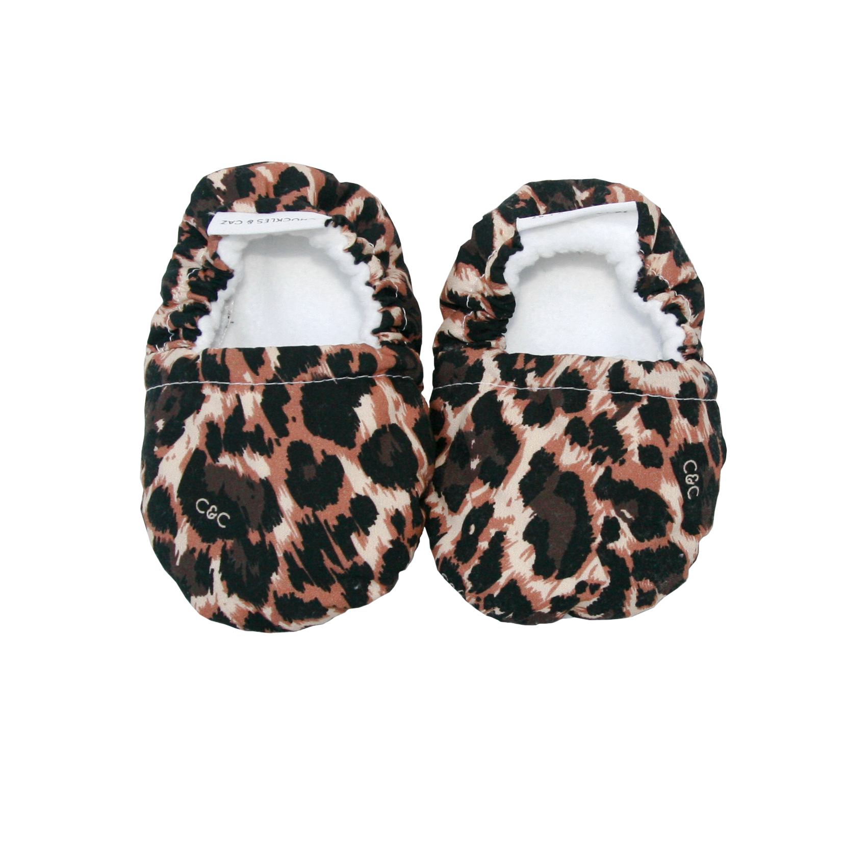 leopard baby booties