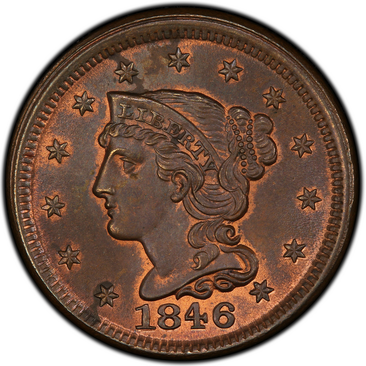 1846 N-5 Small Date 1C PCGS MS65RB