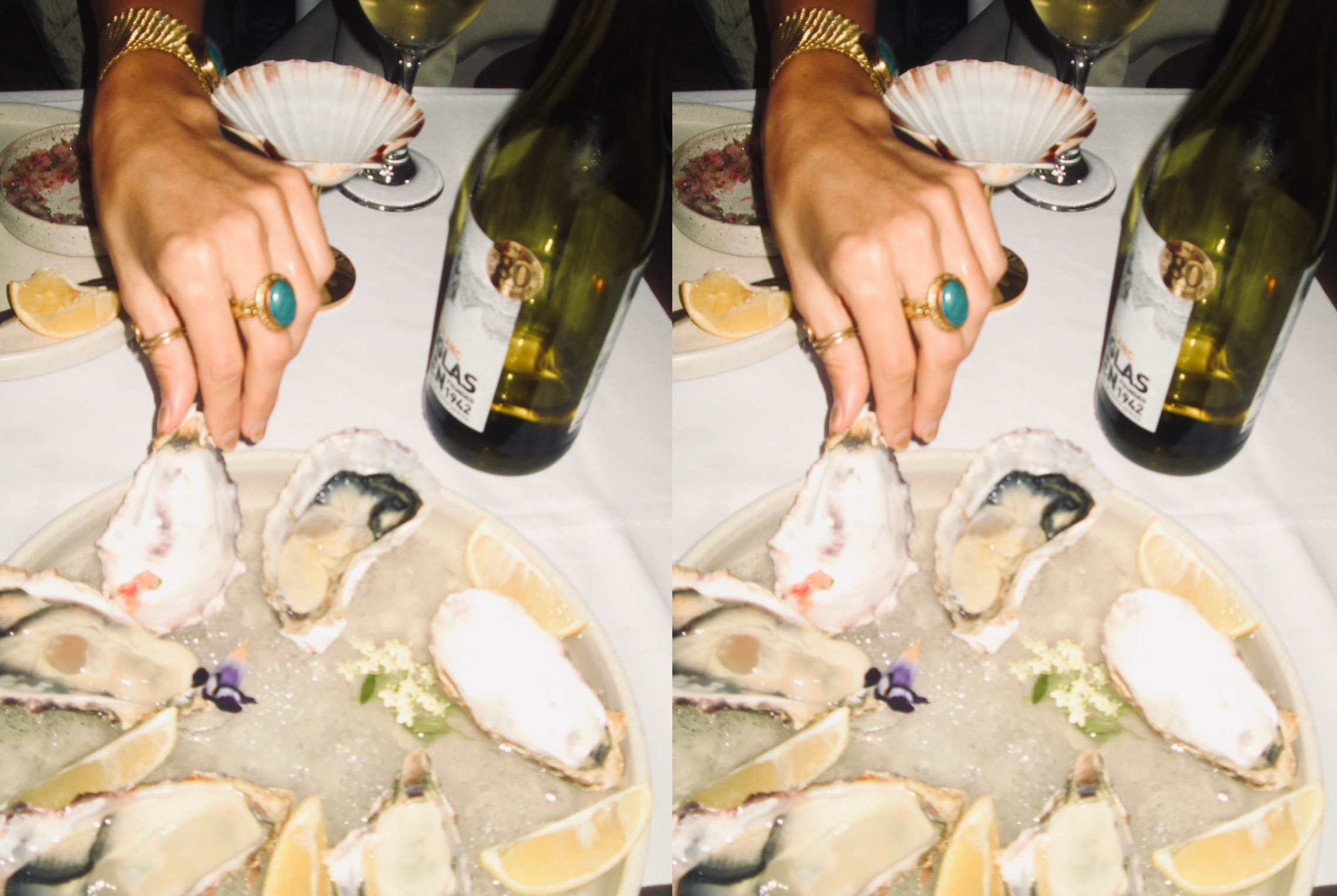 lady wearing sommer swimwear and enjoying sea food