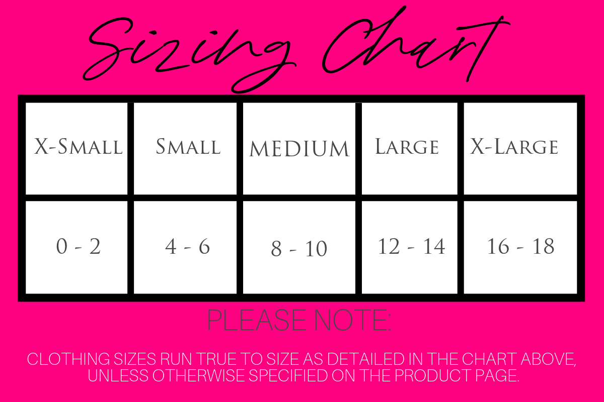 Size Chart – Bella Lucca