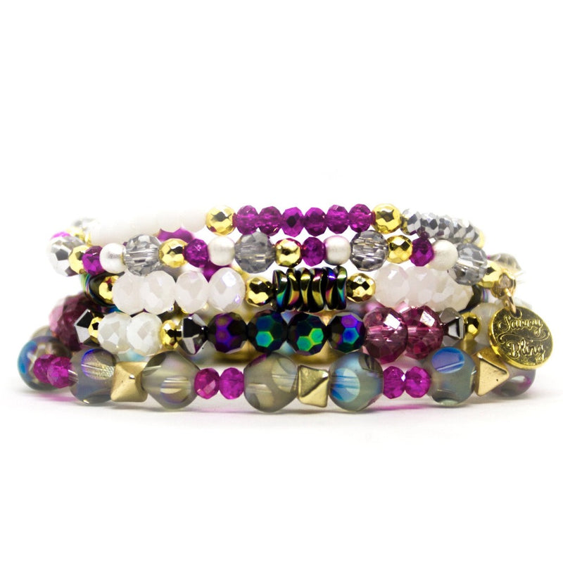 Purple Mardi Gras Bracelet Stack | Bella Lucca Boutique
