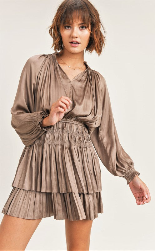 The clothes you will reach for again and again | Mocha Satin Tiered ...