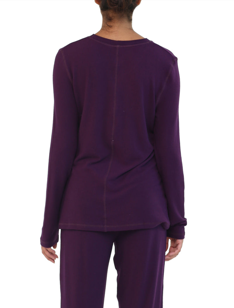 Feather Soft Long Sleeve Top in Prune