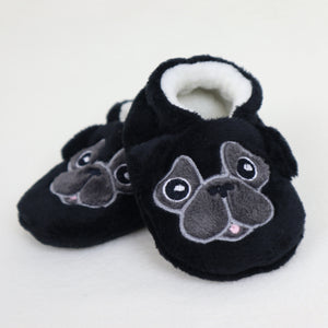 black pug slippers