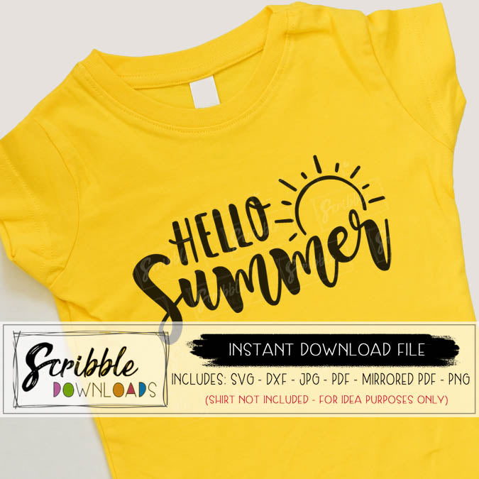 Hello Summer Svg Scribble Downloads