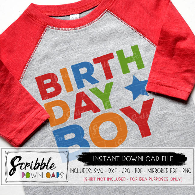Download Colorful Birthday Boy SVG - scribble downloads