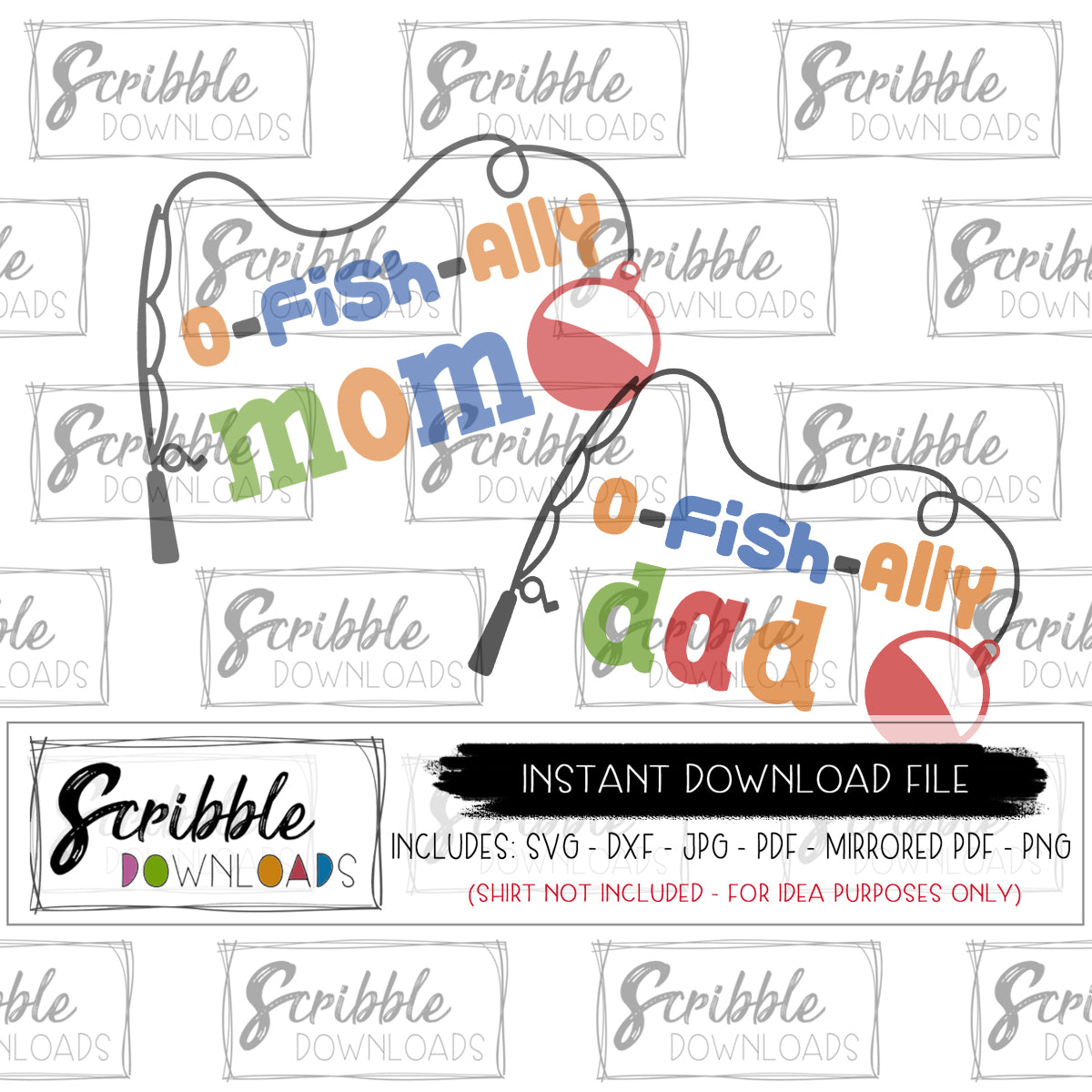 Download 1 O-Fish-Ally ONE (with mom/dad too) SVG - scribble downloads