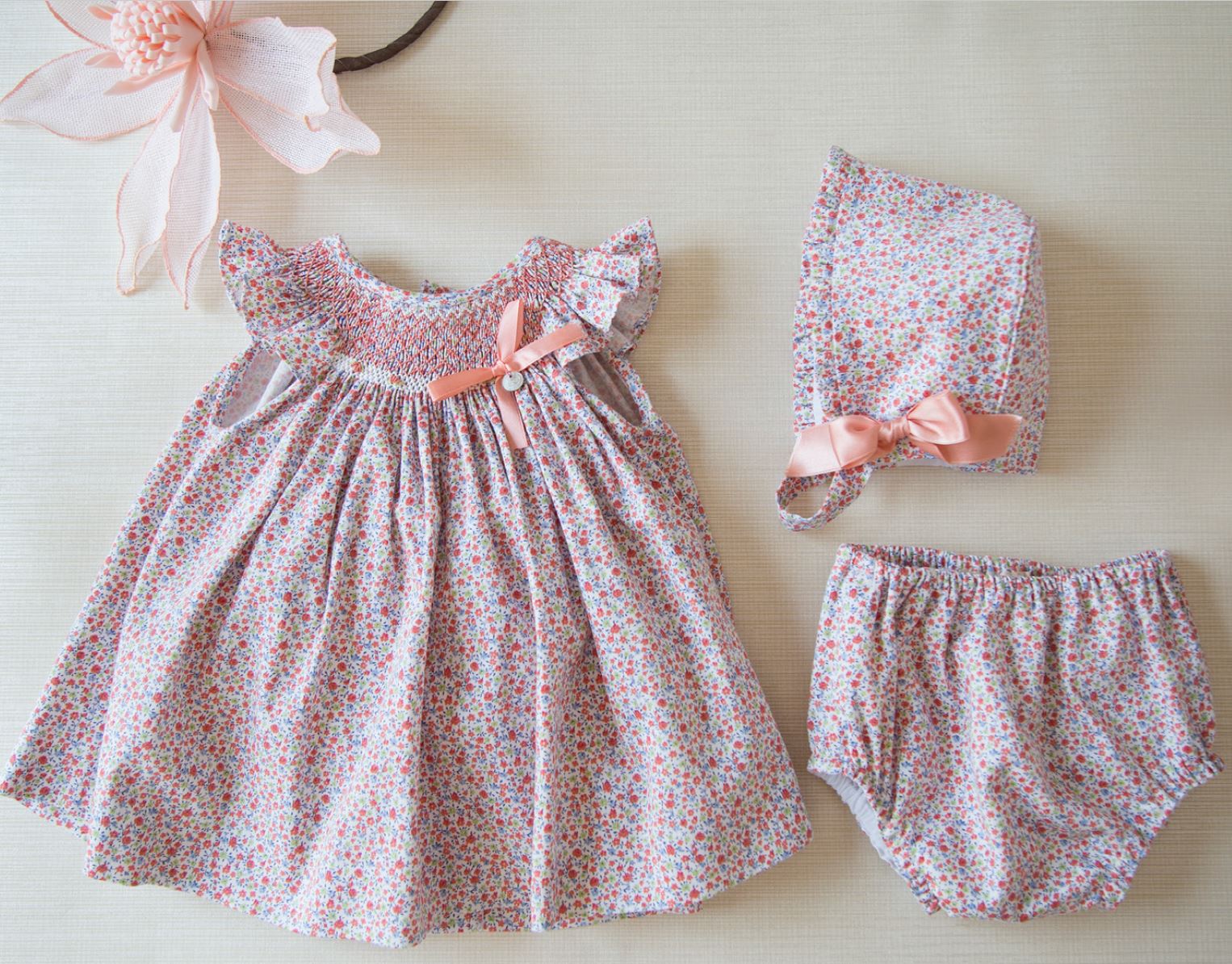 Smocked Dress For Baby Girl - 3 Piece Set | Blanca Bella ...