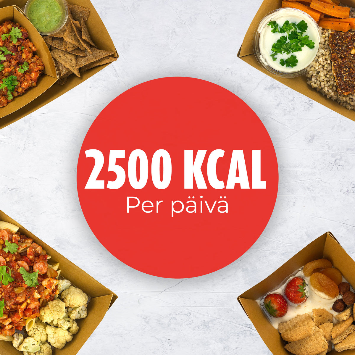 2500 kcal/päivä - 3 päivän ateriat - 30 euroa per päivä – Viikox Food