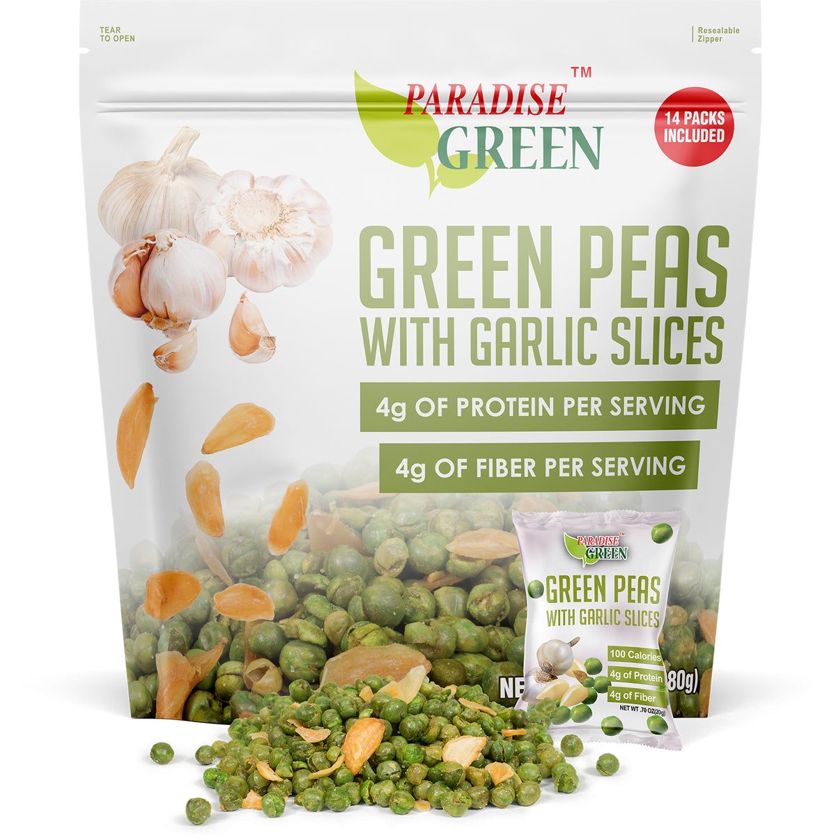 green pea snack