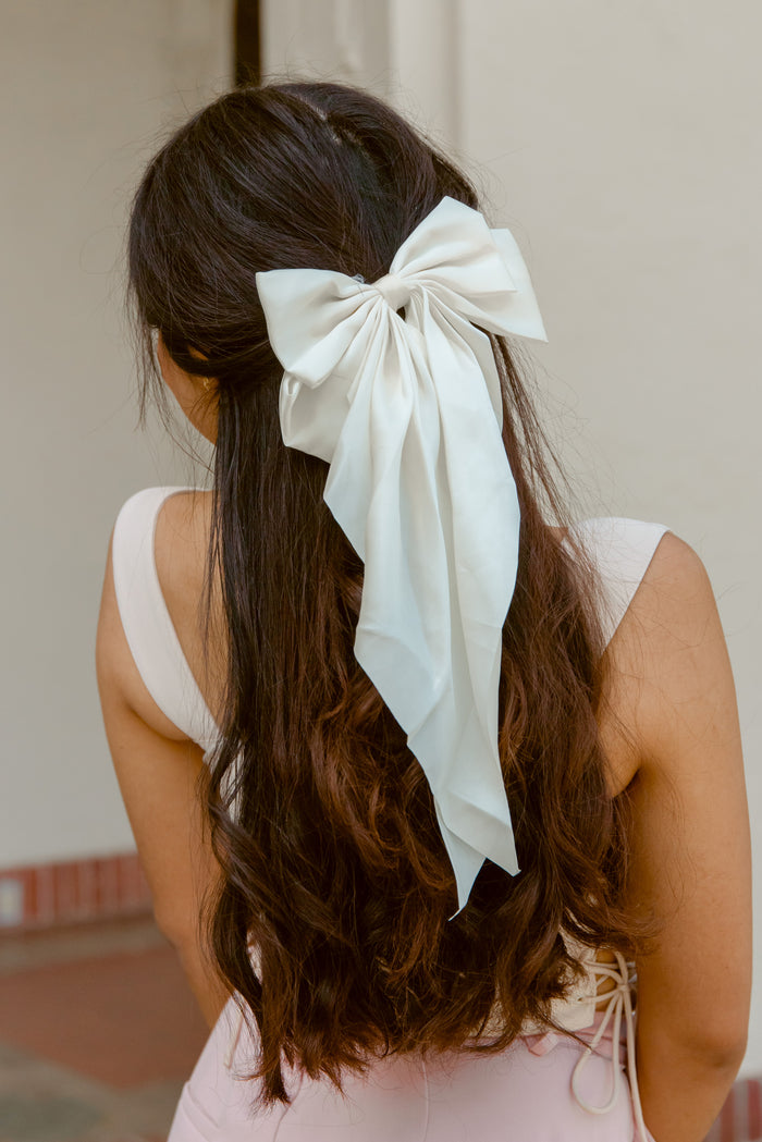 Set of 3 Cream Ribbon Hair Bows — BRAID & BOW