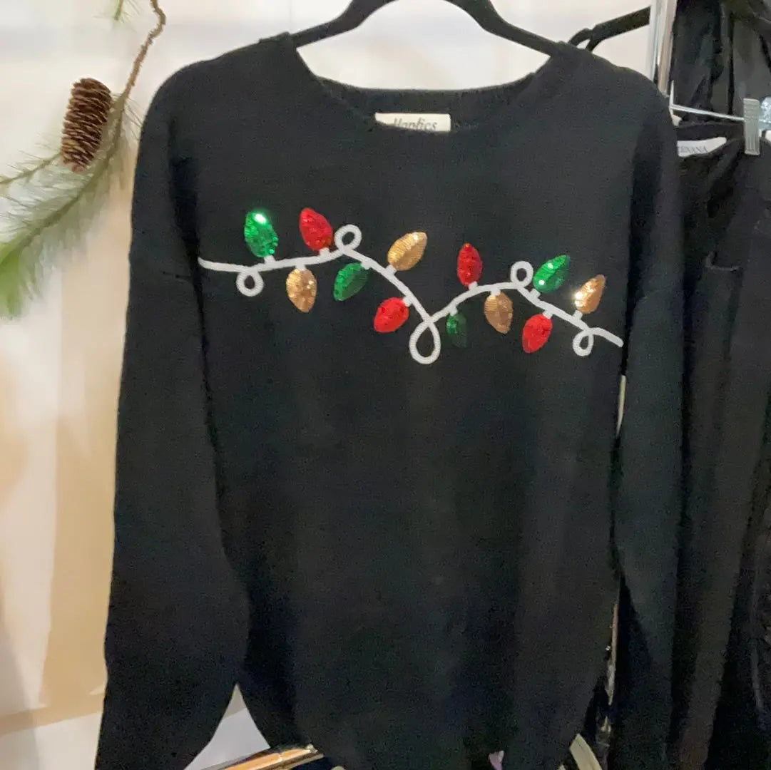 It’s Lit Black Sweater The Magnolia Cottage Boutique