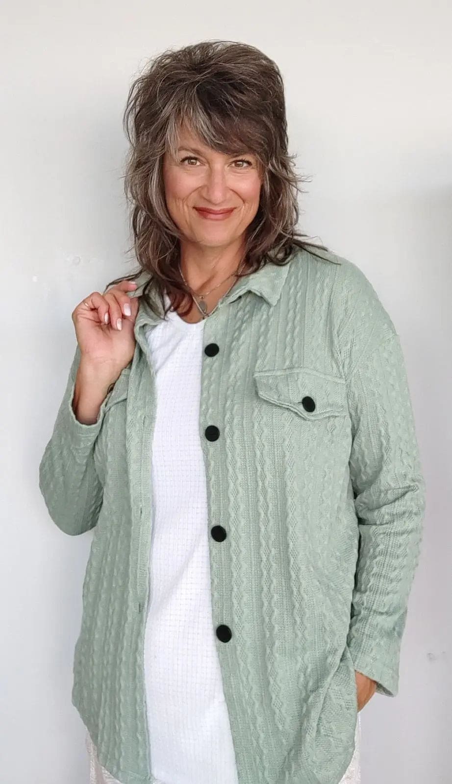 Green Shirt Jacket The Magnolia Cottage Boutique