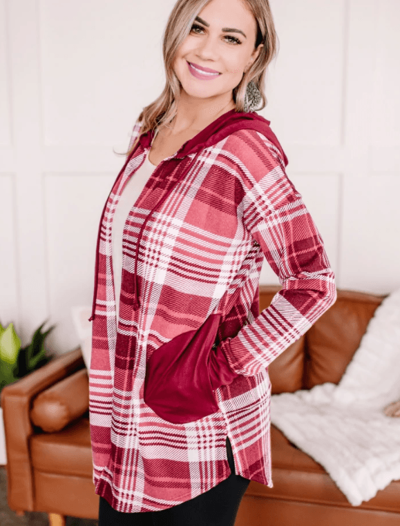 Be my Valentine hoodie Cardigan in Ruby The Magnolia Cottage Boutique