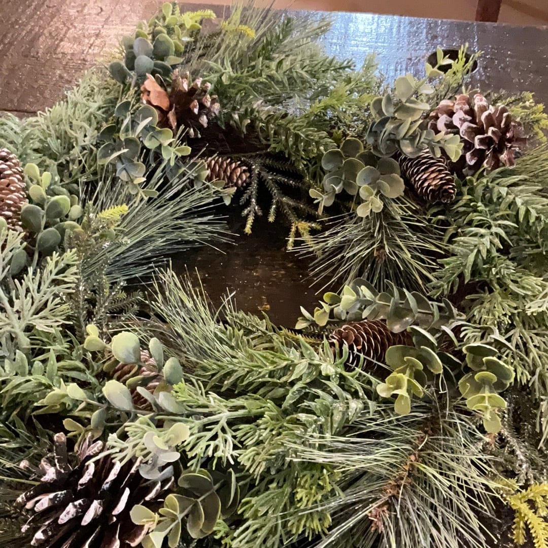 24” Mixed cedar pine wreath The Magnolia Cottage Boutique