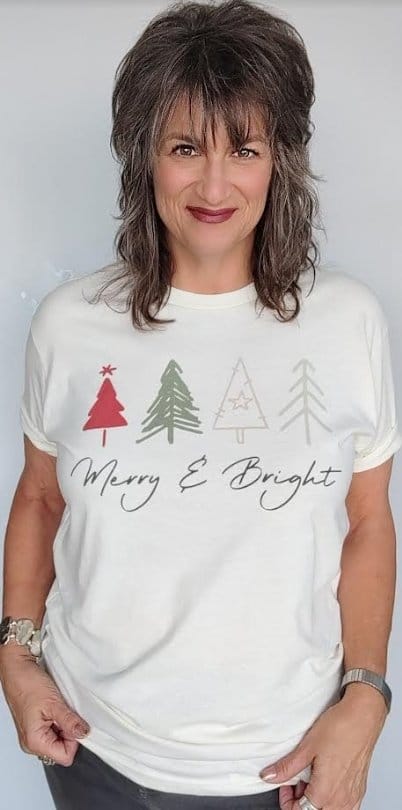 Merry and Bright Graphic Tee The Magnolia Cottage Boutique