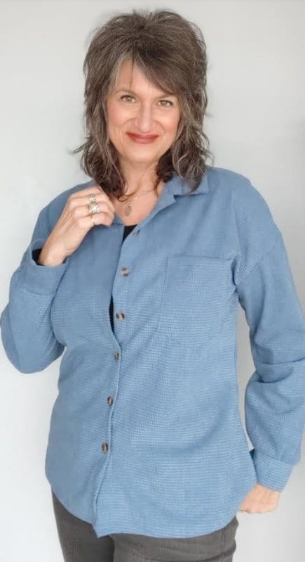 Solid Blue Button Down Shirt The Magnolia Cottage Boutique