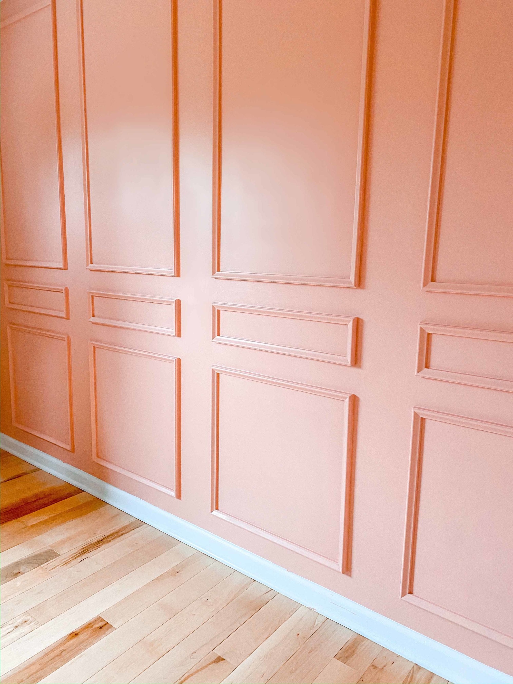 Peel and Stick Molding in a Pink Guest Bedroom