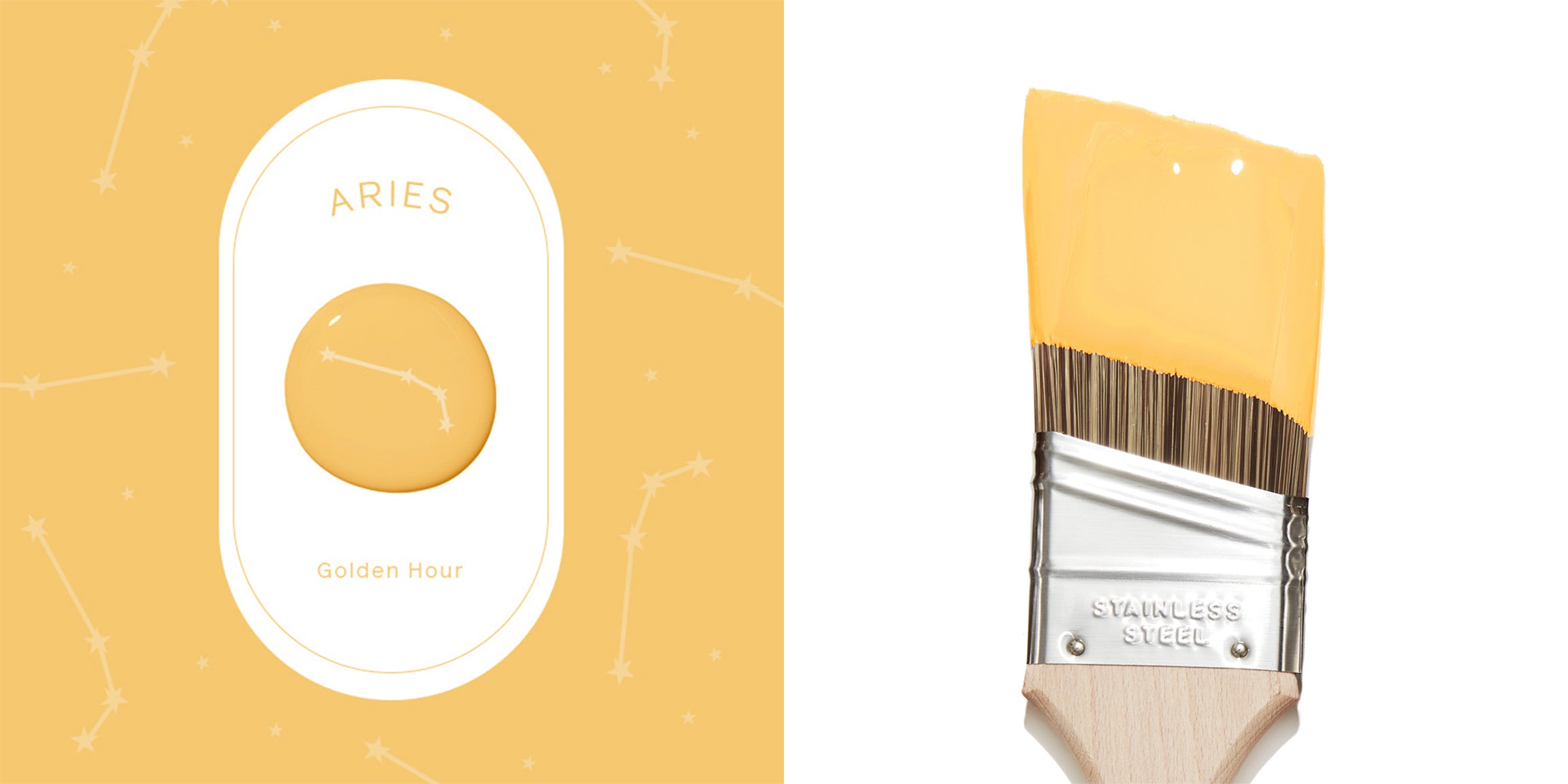 Get your 2023 horoscope and find the perfect paint colors for your zodiac. For Aries, it’s Golden Hour — a sunny yellow paint color from Clare.