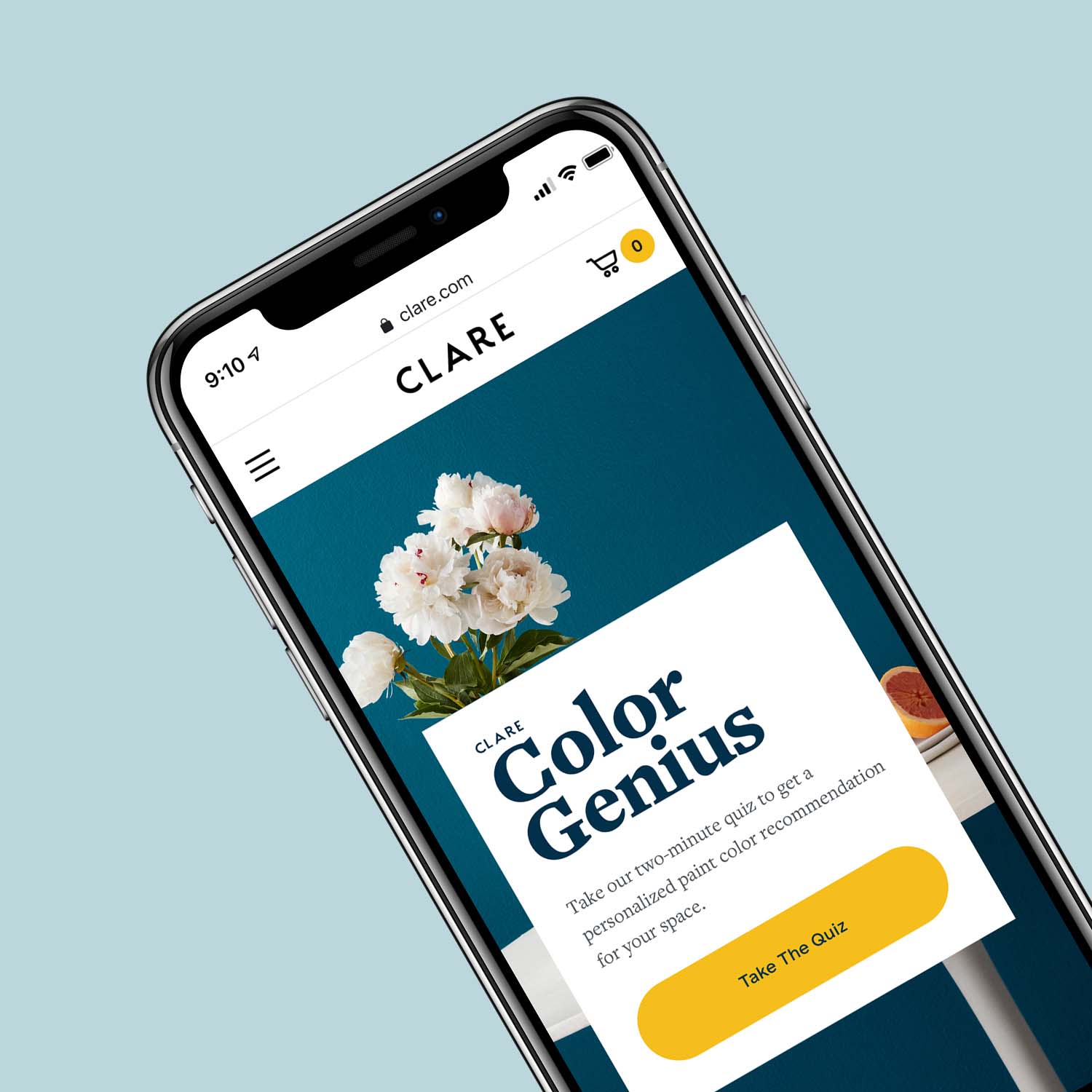 To help you choose a paint color online, we created Clare Color Genius to guide you. Just answer a few easy questions, and you’ll get a personalized color recommendation for your space...it’s like having an interior designer to help you choose the perfect color! 