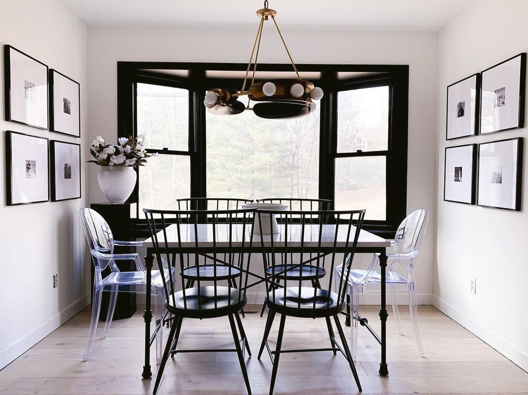 Creative paint ideas to inspire your next paint project.The trim in this black and white dining room is painted in the black paint color Blackest by Clare