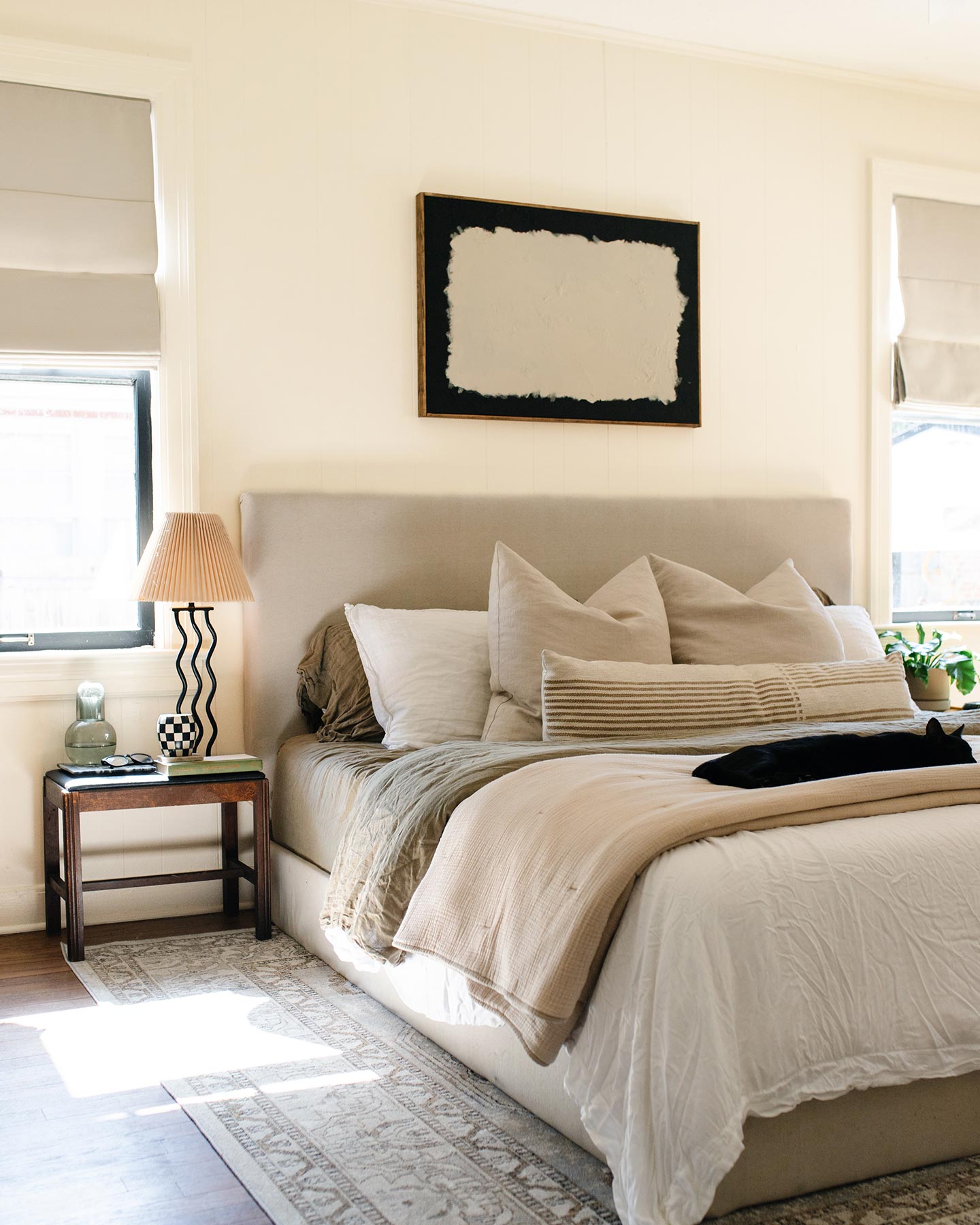 Neutrals, such as this this warm beige, Like Buttah, are great options for bedroom paint colors.
