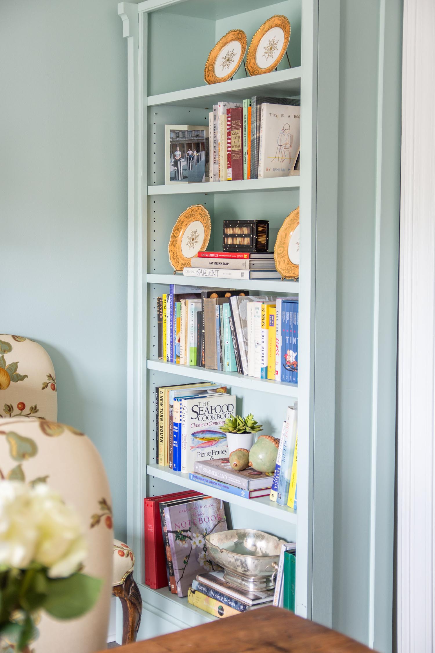 Painted bookshelf