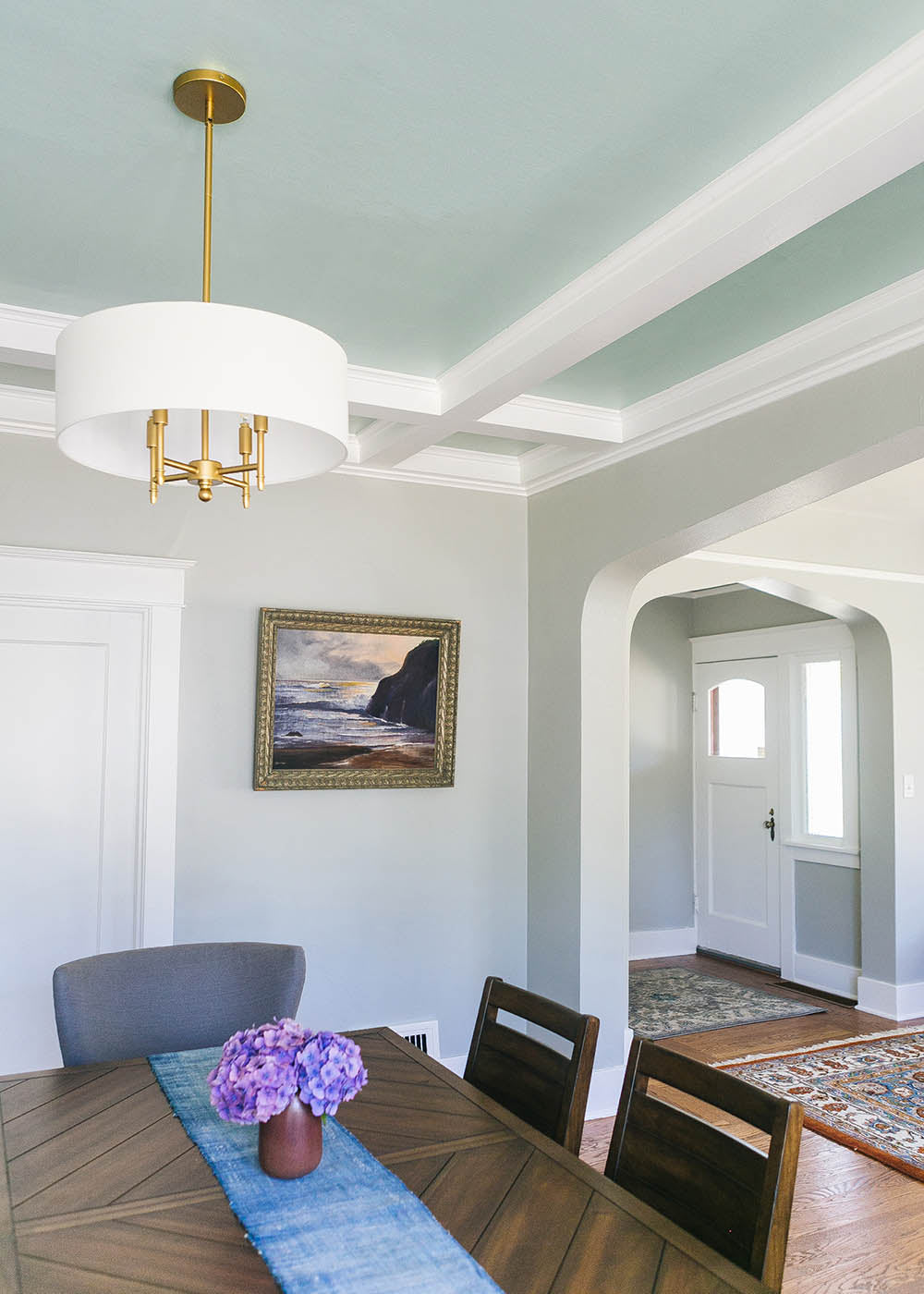 Colorful painted ceiling