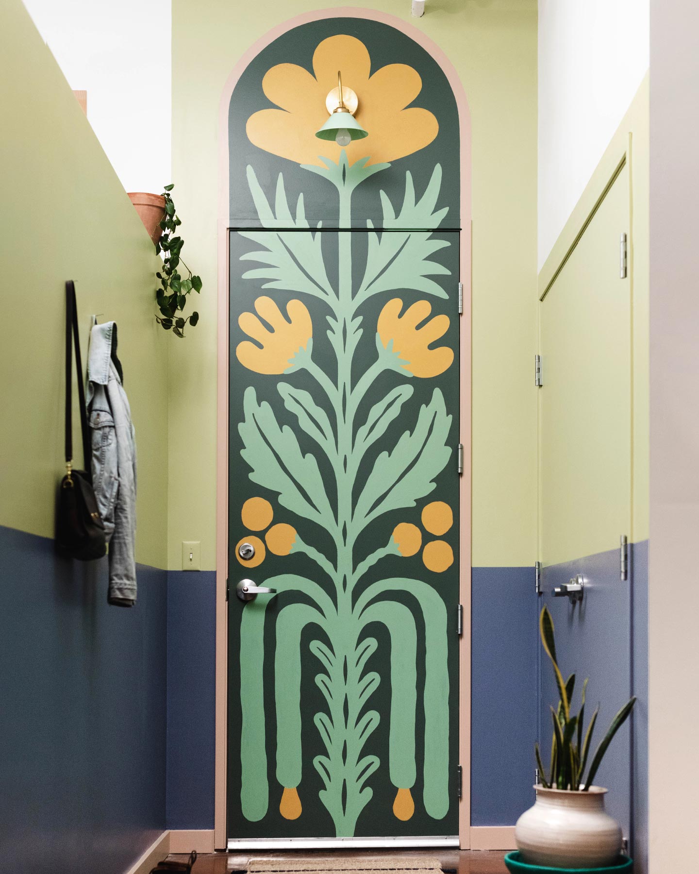 After adding a mural on the wall, Lauren's studio better matched her creative, vibrant energy.