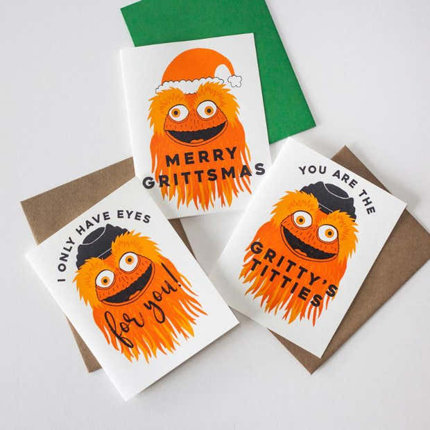 Buy Wholesale Gritty mascot card, Flyers fan gift idea, funny