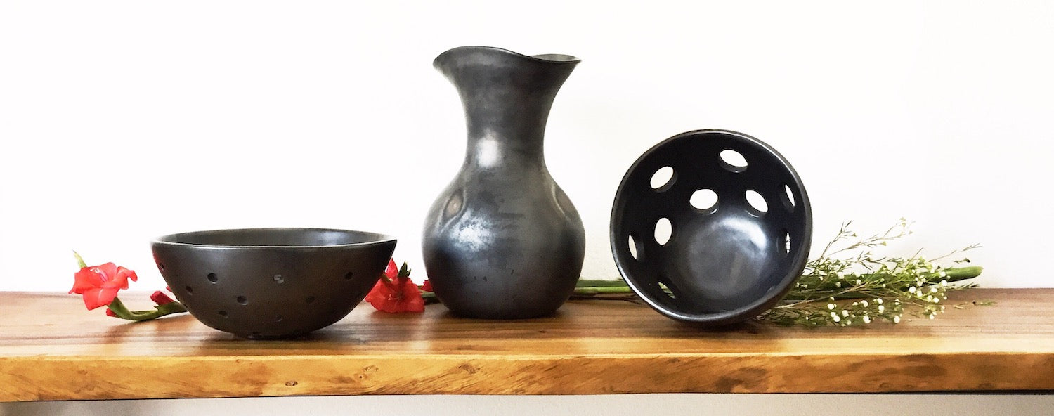 Black Clay pottery made by Mexican designe