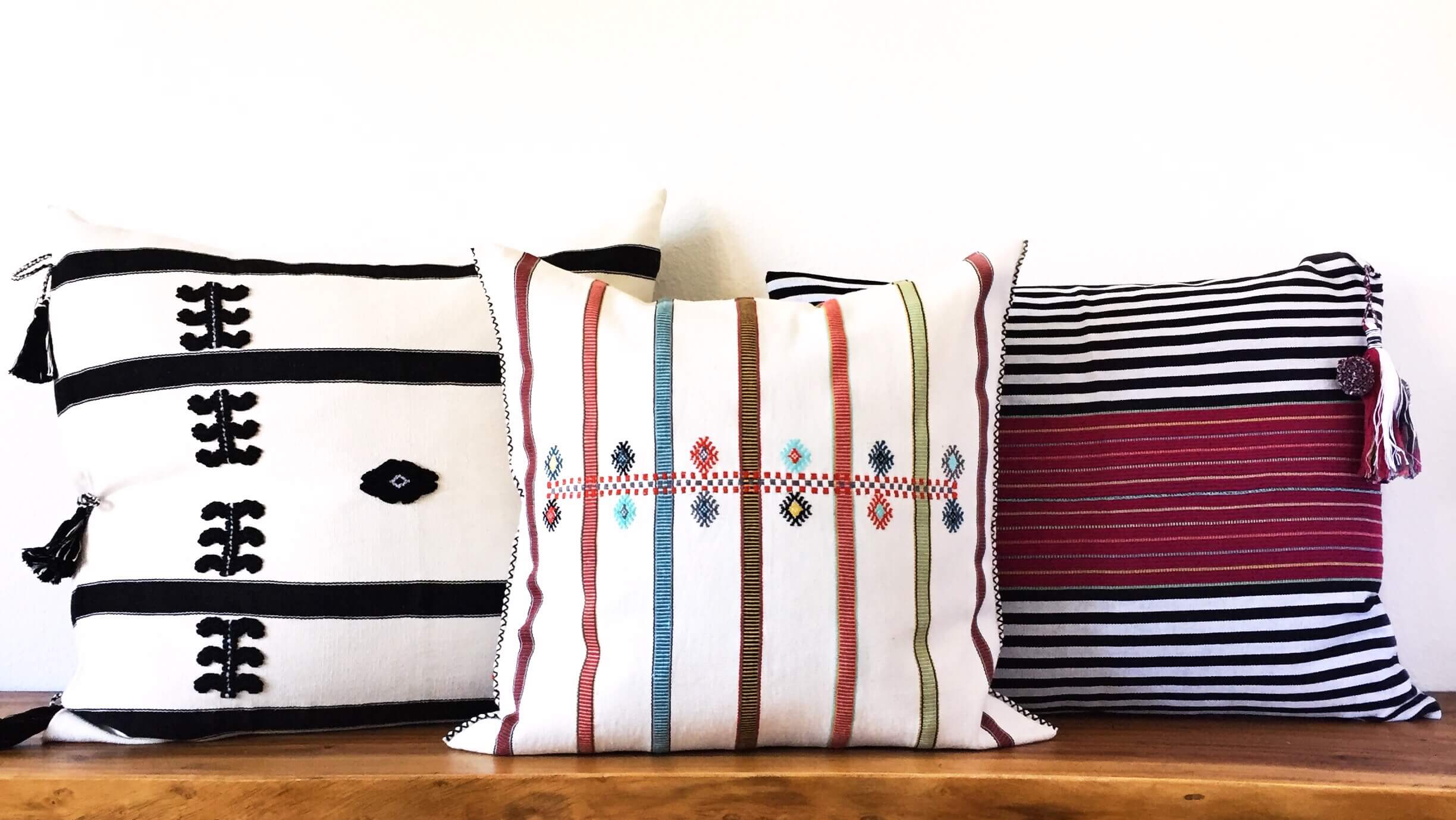 Artisan made Mexican Throw Pillows Cotton Modern