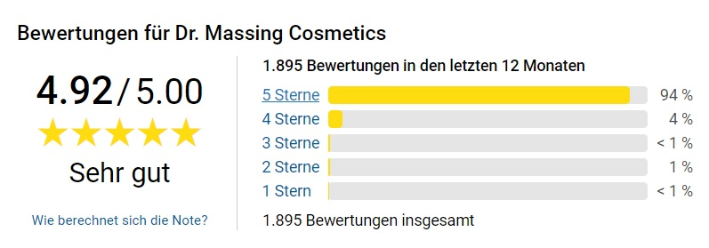 Bild Trusted Shops Bewertung für Dr. Massing Cosmetics