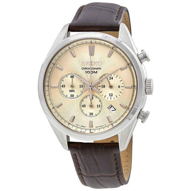 Seiko Chronograph Quartz Chronograph Brown Leather Watch SSB293 —  