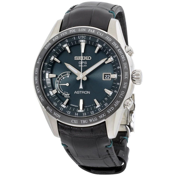 Seiko Astron GPS Solar Solar World Time Black Titanium Watch SSE115 —  