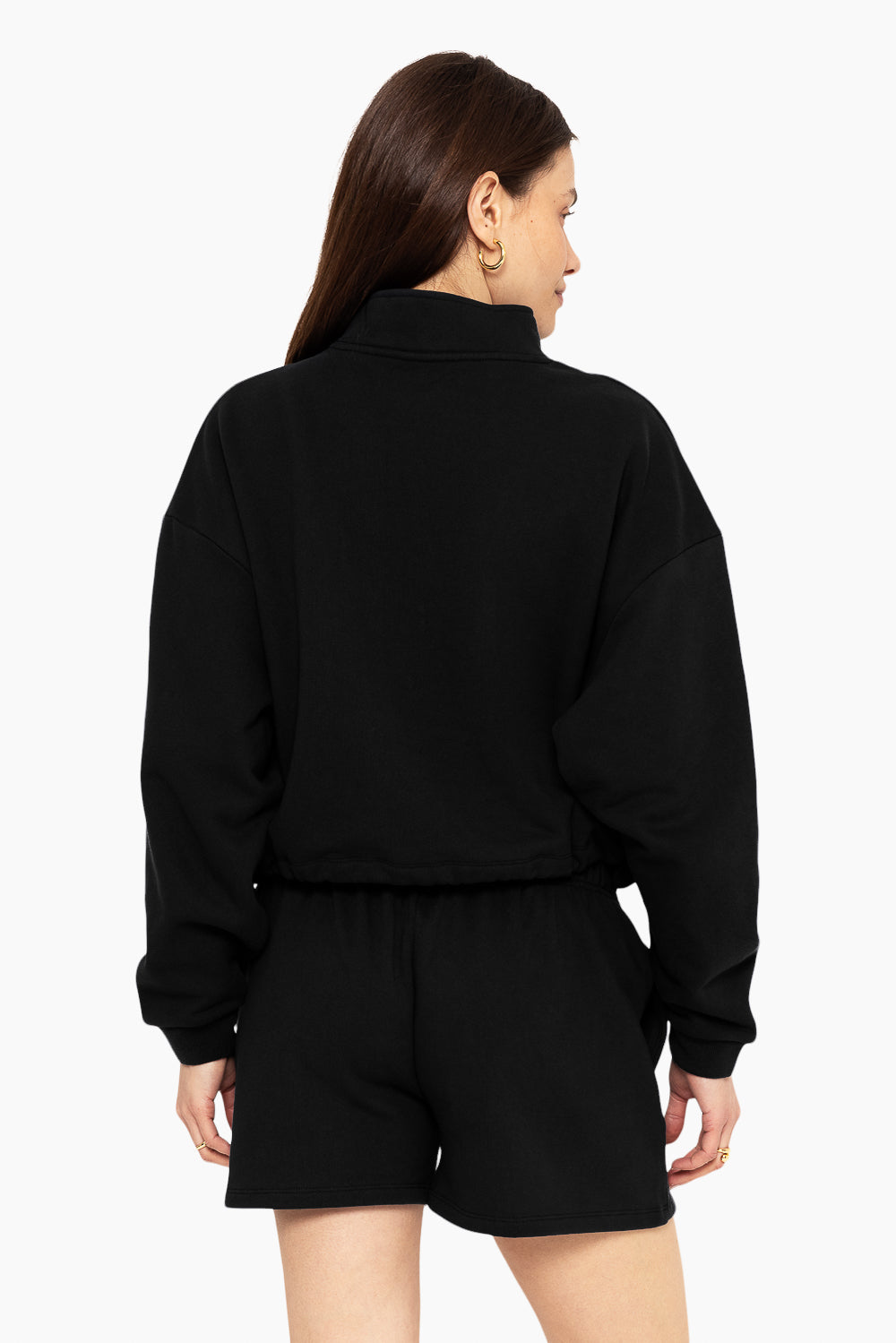 SET ACTIVE HEAVY COTTON HALF ZIP SWEATS ONYX 2