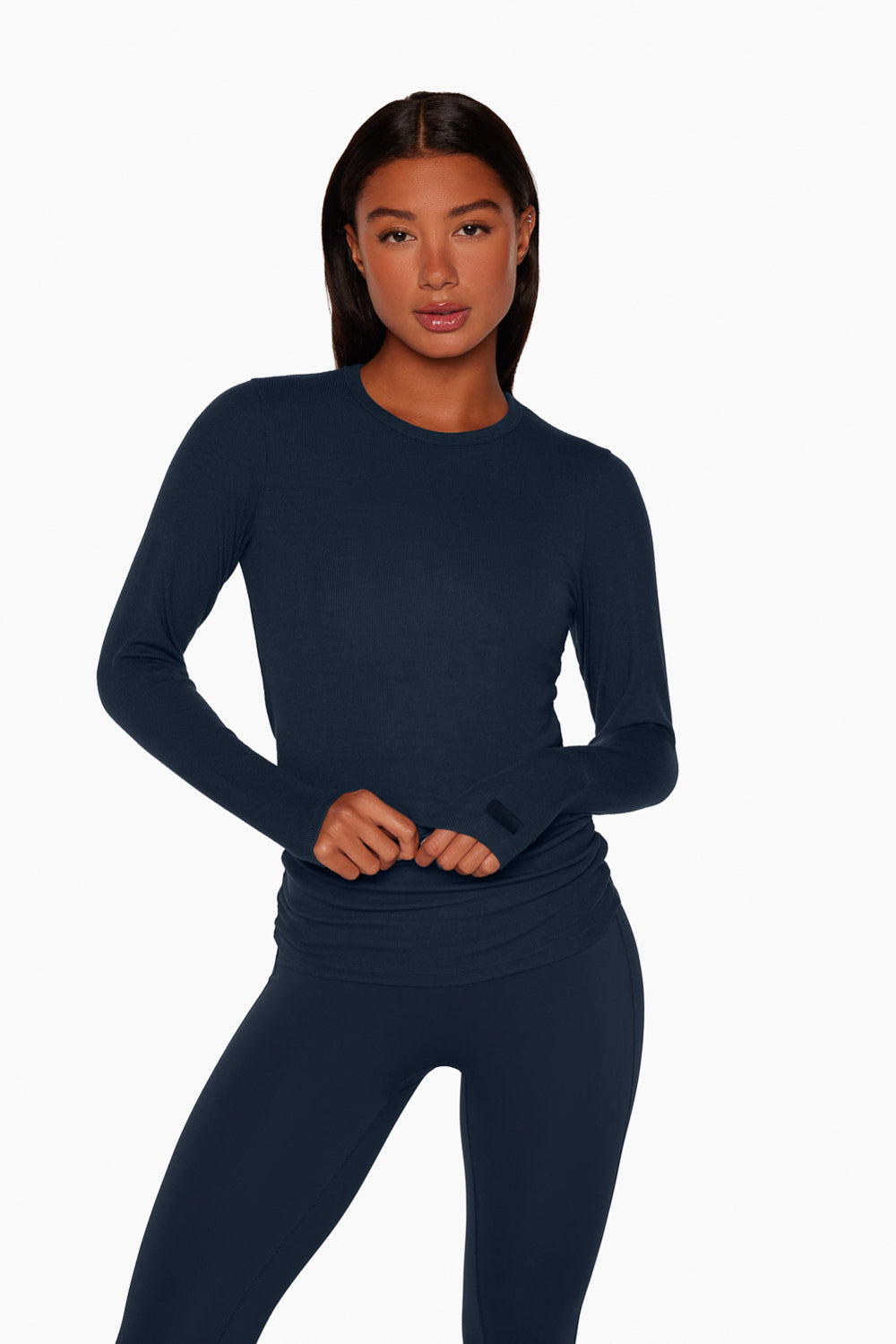 Plt Sport Espresso Contrast Long Sleeve Crop Top