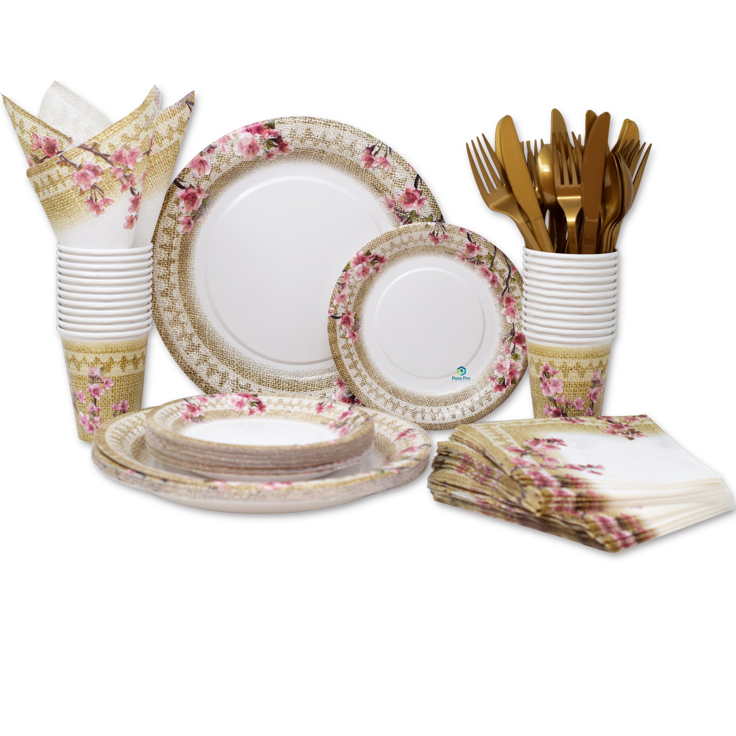 floral disposable tableware