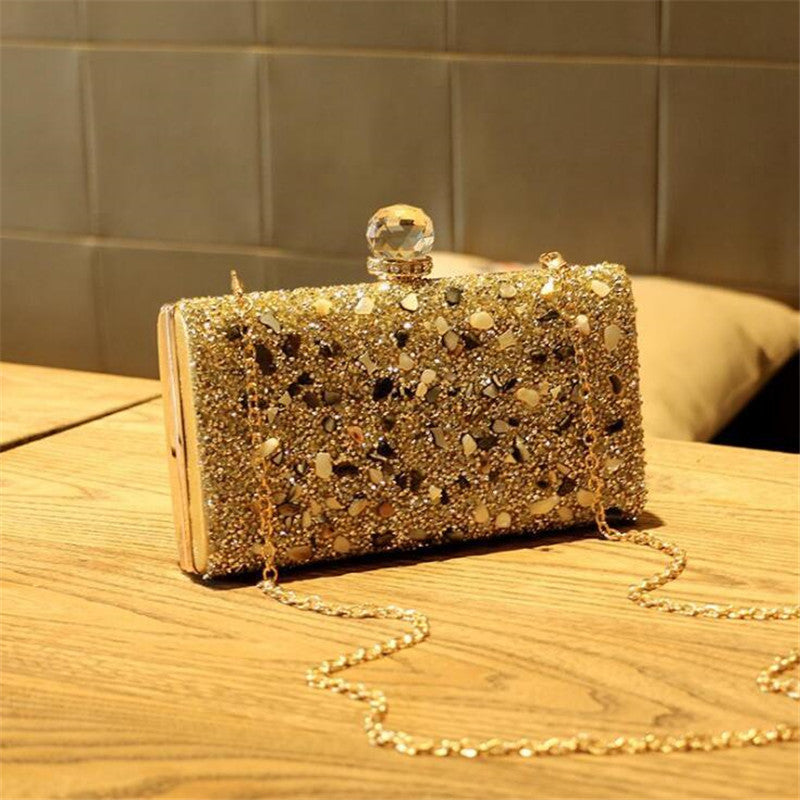 gold and silver clutch purse