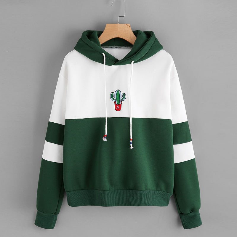 2022 Cute  Cactus Hoodies  Sweatshirt Women Warm Female 