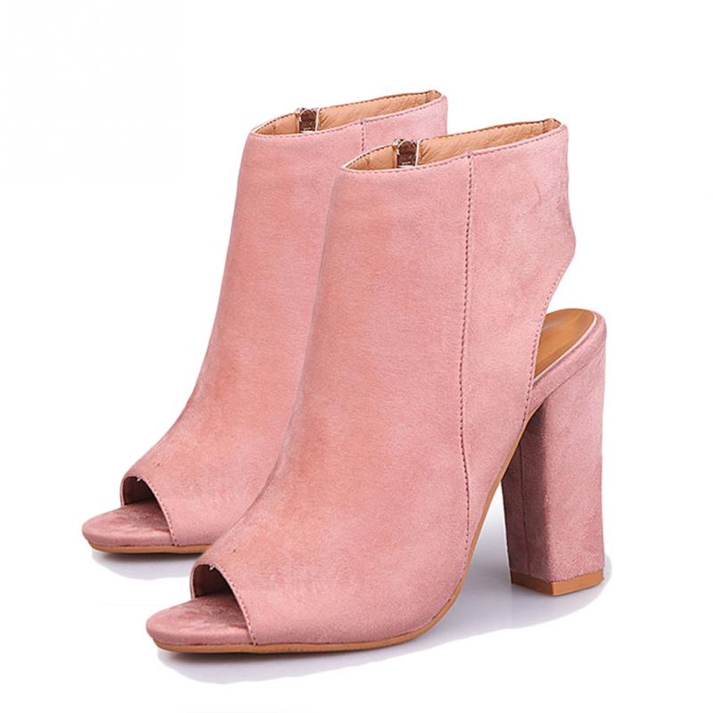 pink peep toe boots