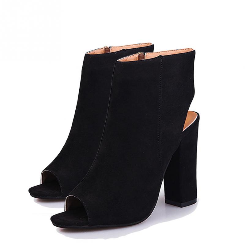 high heel peep toe booties